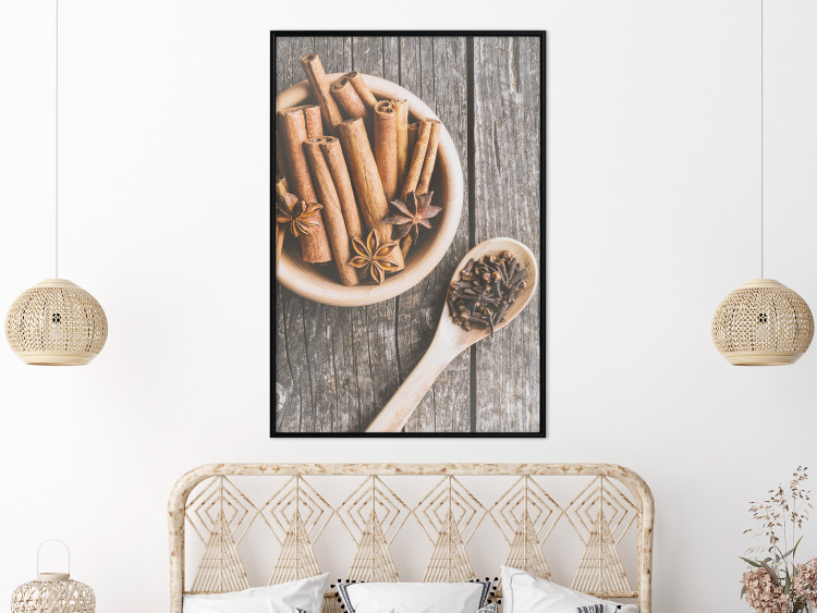 Wall Poster Spice Scent - winter cinnamon spice lying on a wooden table 124454 additionalImage 5