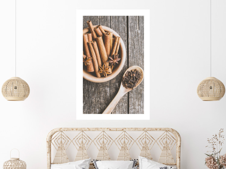 Wall Poster Spice Scent - winter cinnamon spice lying on a wooden table 124454 additionalImage 4