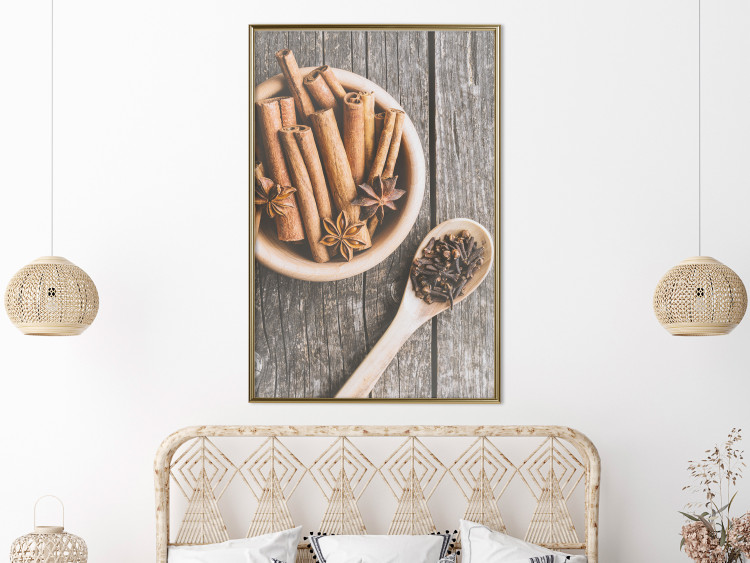 Wall Poster Spice Scent - winter cinnamon spice lying on a wooden table 124454 additionalImage 7