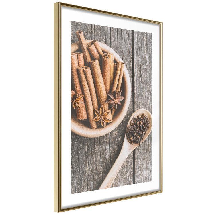 Wall Poster Spice Scent - winter cinnamon spice lying on a wooden table 124454 additionalImage 6