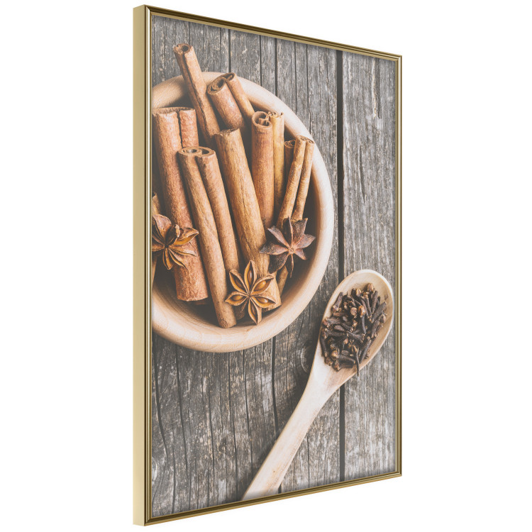 Wall Poster Spice Scent - winter cinnamon spice lying on a wooden table 124454 additionalImage 12
