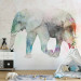 Photo Wallpaper African animals - elephant on a solid textured background with coloured accent 127554 additionalThumb 6