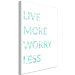 Canvas Print Mint English Live more worry less sign - on a white background 128354 additionalThumb 2