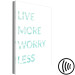 Canvas Print Mint English Live more worry less sign - on a white background 128354 additionalThumb 6