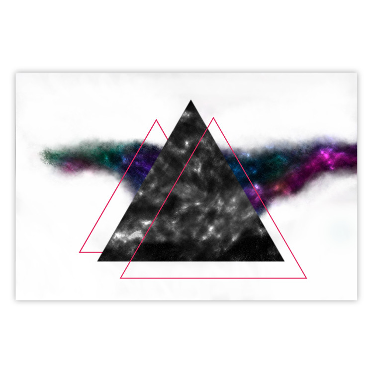 Wall Poster Triangle Mirror - geometric abstract composition on a white background 129154
