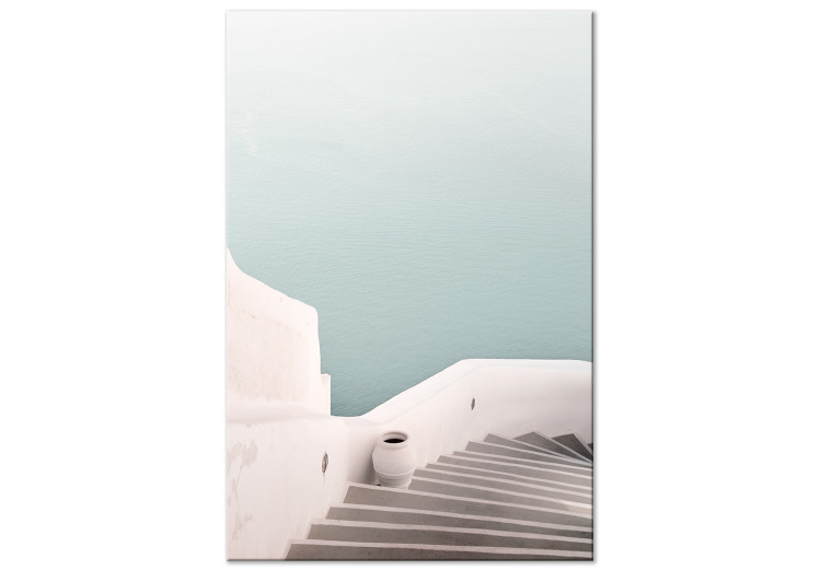 Canvas Art Print Summer Stroll (1-part) vertical - landscape of architecture and the sea 129454