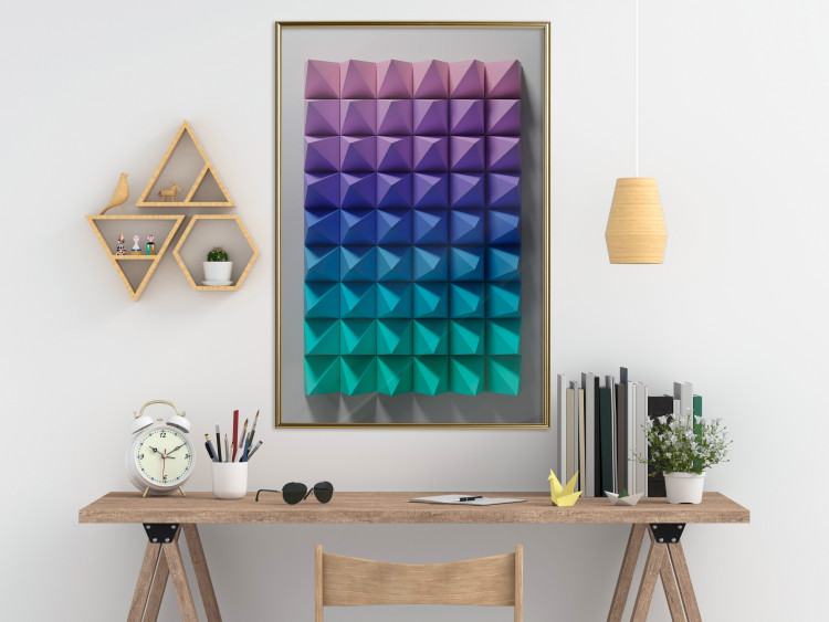 Wall Poster Stillness - multicolored composition of a 3D-like geometric figure 130554 additionalImage 7