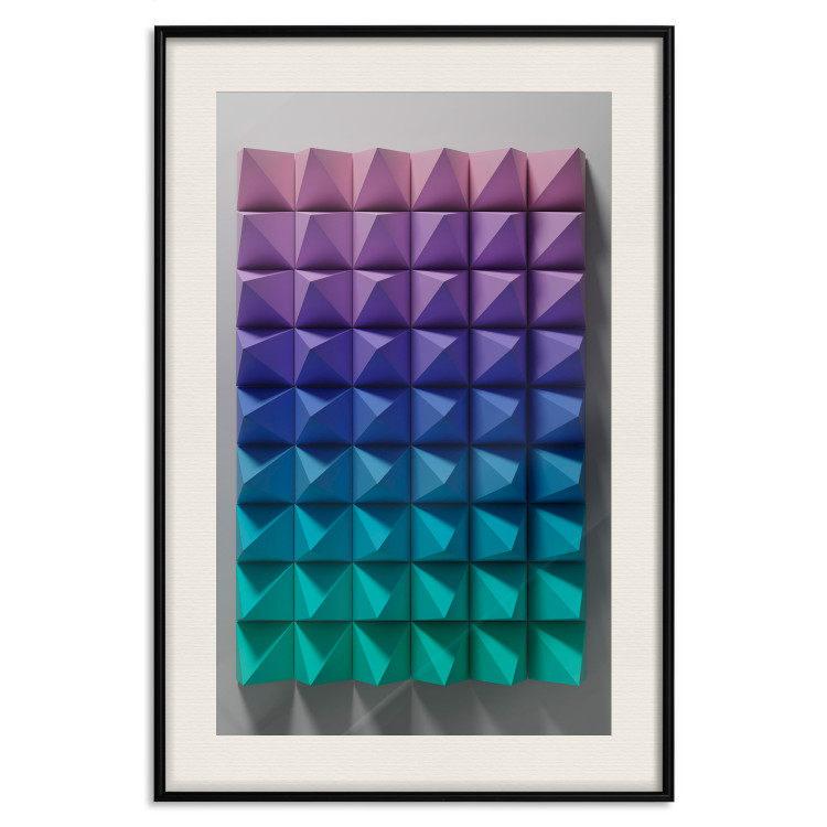 Wall Poster Stillness - multicolored composition of a 3D-like geometric figure 130554 additionalImage 25