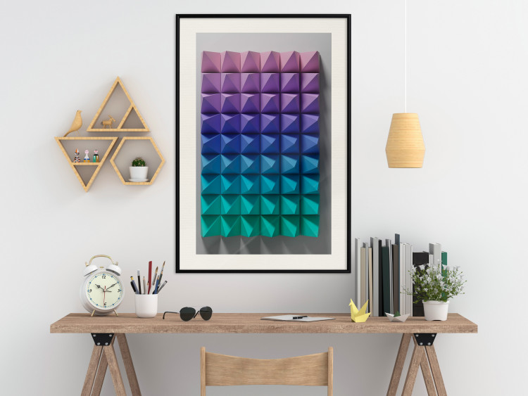 Wall Poster Stillness - multicolored composition of a 3D-like geometric figure 130554 additionalImage 23