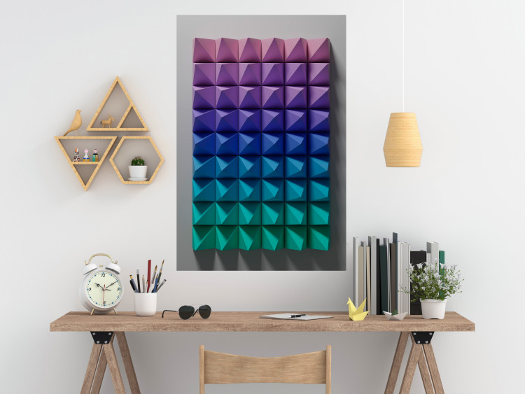 Wall Poster Stillness - multicolored composition of a 3D-like geometric figure 130554 additionalImage 2