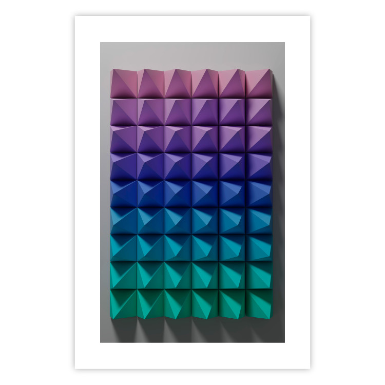 Wall Poster Stillness - multicolored composition of a 3D-like geometric figure 130554 additionalImage 15