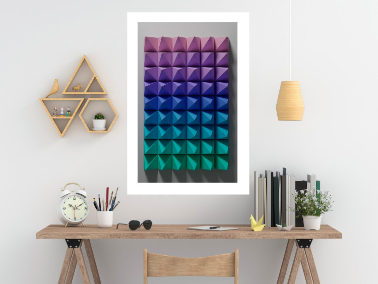Wall Poster Stillness - multicolored composition of a 3D-like geometric figure 130554 additionalImage 5
