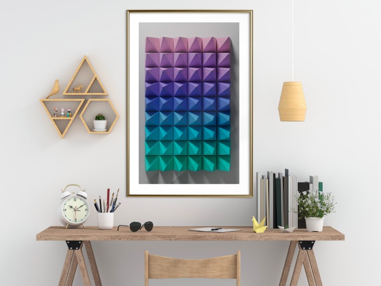 Wall Poster Stillness - multicolored composition of a 3D-like geometric figure 130554 additionalImage 15