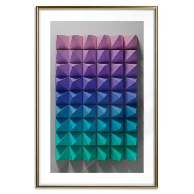 Wall Poster Stillness - multicolored composition of a 3D-like geometric figure 130554 additionalImage 26