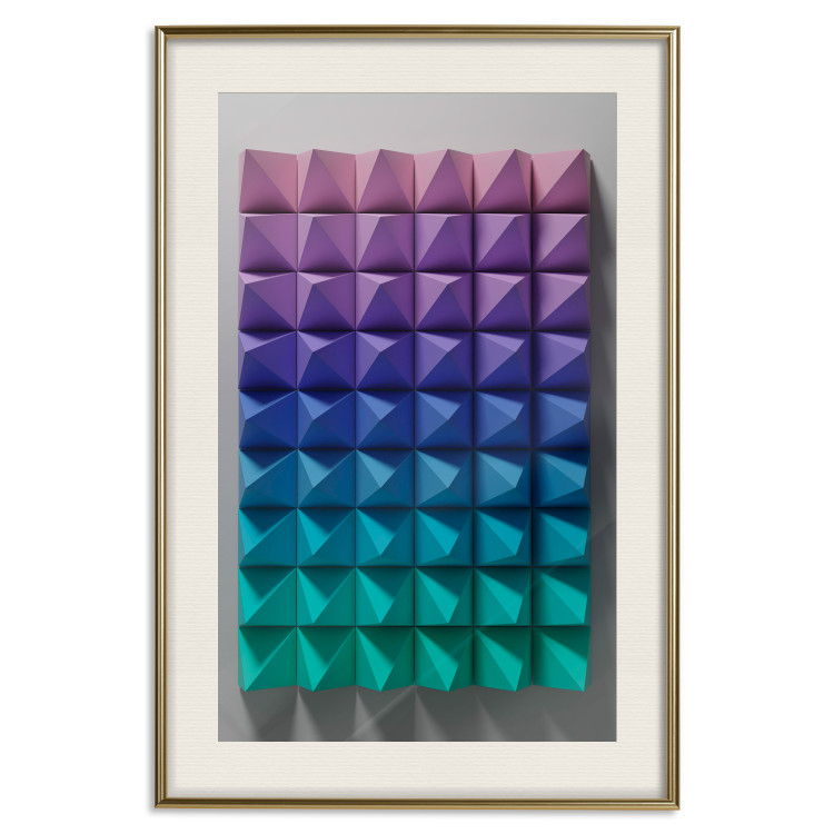 Wall Poster Stillness - multicolored composition of a 3D-like geometric figure 130554 additionalImage 24