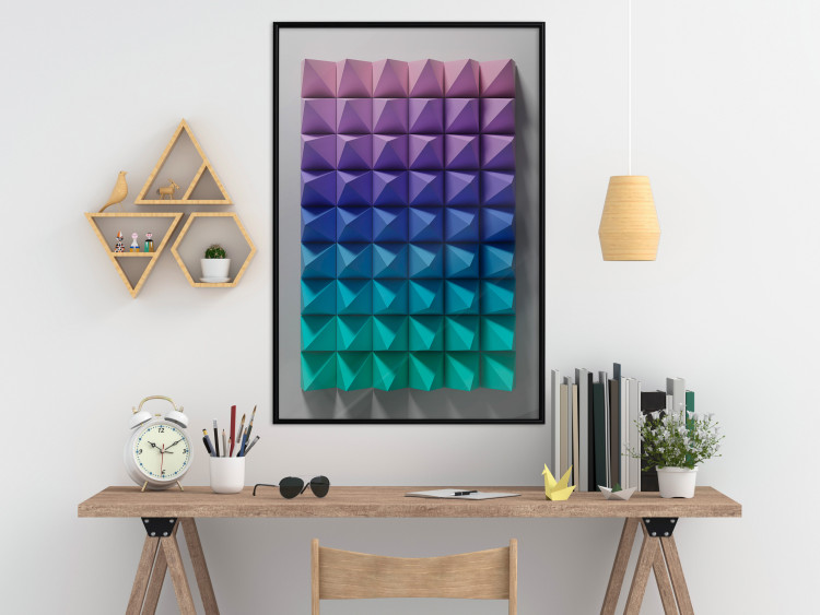 Wall Poster Stillness - multicolored composition of a 3D-like geometric figure 130554 additionalImage 6