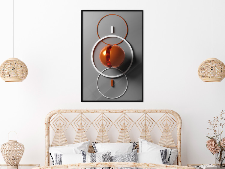 Poster Circles of Time - abstract composition of colorful figures on a gray background 130754 additionalImage 4