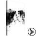Canvas Art Print Couples kiss - black and white graphic with two people kissing 132154 additionalThumb 6