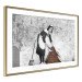 Poster Maid - gray mural of a woman lifting a curtain off a brick wall 132454 additionalThumb 6