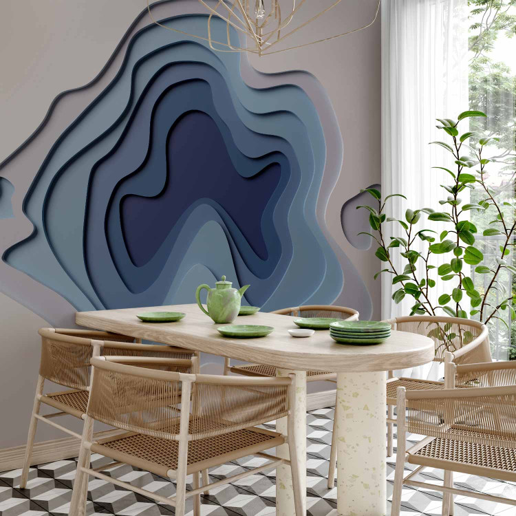 Wall Mural Time - geometric abstraction with layers in blue tones 134254 additionalImage 4