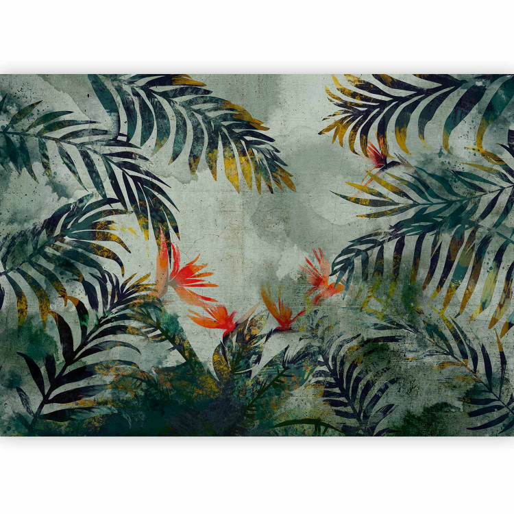 Photo Wallpaper Exotic vegetation in a jungle - green nature motif in watercolour 135454 additionalImage 5