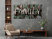 Canvas Art Print Family inscription with 3D effect - English text on floral background 135554 additionalThumb 3