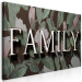 Canvas Art Print Family inscription with 3D effect - English text on floral background 135554 additionalThumb 2