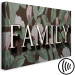 Canvas Art Print Family inscription with 3D effect - English text on floral background 135554 additionalThumb 6