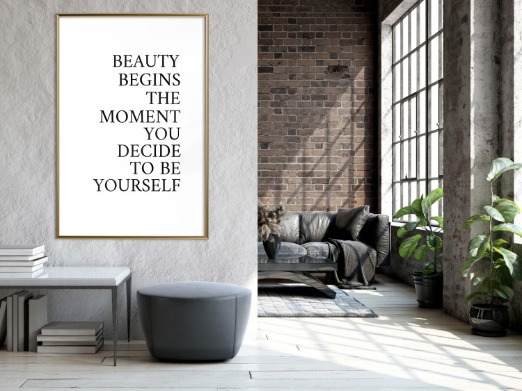 Wall Poster Decide for Yourself - black and white composition with English text 136454 additionalImage 9