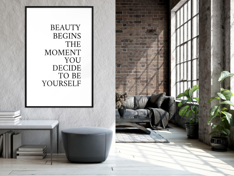 Wall Poster Decide for Yourself - black and white composition with English text 136454 additionalImage 10