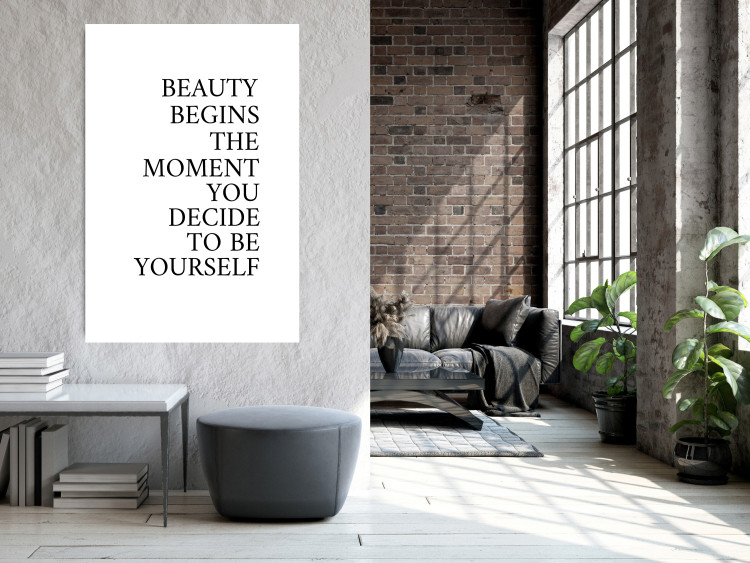 Wall Poster Decide for Yourself - black and white composition with English text 136454 additionalImage 16
