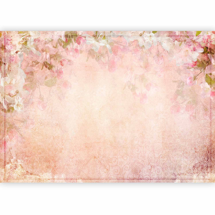 Wall Mural Pink flowers as painted - flower motif with patterns and textures 138454 additionalImage 1
