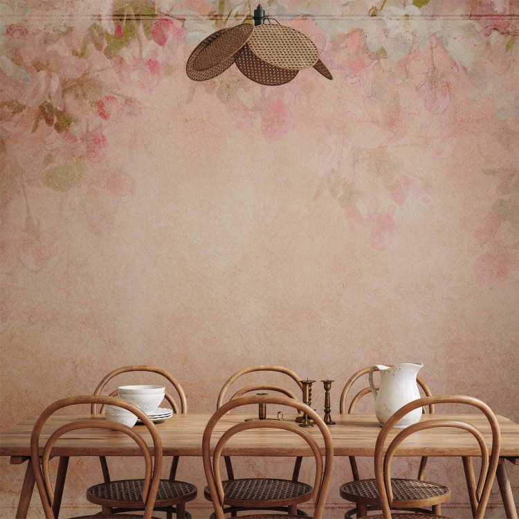 Wall Mural Pink flowers as painted - flower motif with patterns and textures 138454 additionalImage 6