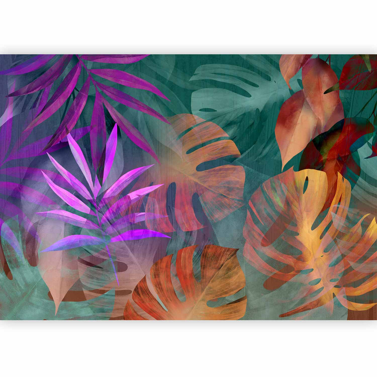 Photo Wallpaper Color leaves - Abstraction with a colored floral motif 142254 additionalImage 1