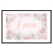 Poster Love - Romantic Inscription on a Rose Background Among Plants and Leaves 144754 additionalThumb 27