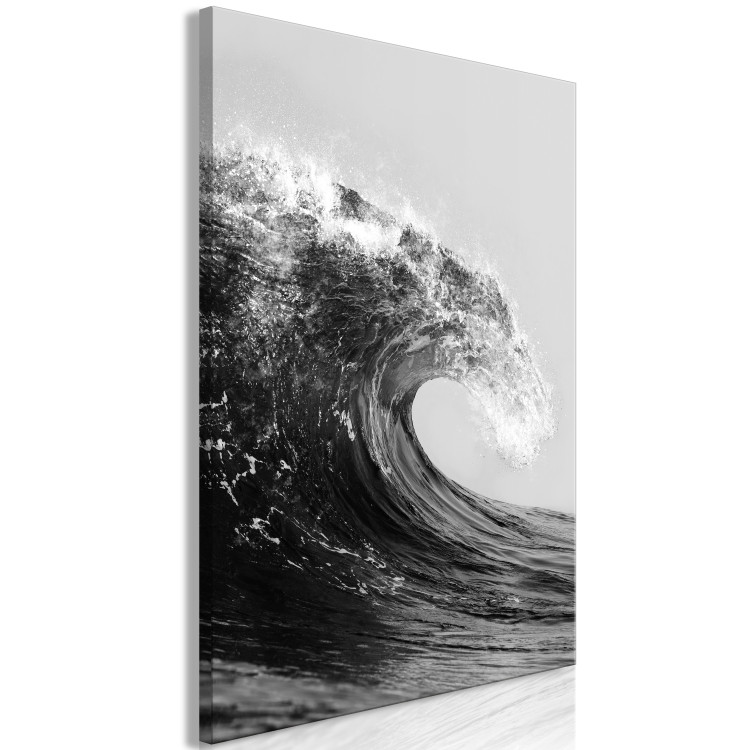 Canvas Print Sea in Black and White (1-piece) - unique seascape with a wave 145354 additionalImage 2