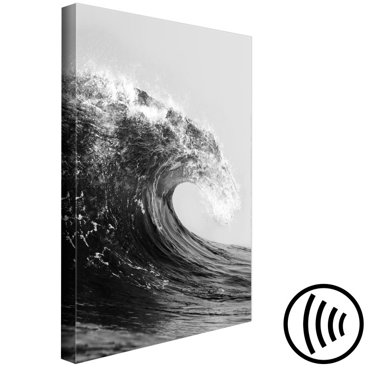 Canvas Print Sea in Black and White (1-piece) - unique seascape with a wave 145354 additionalImage 6