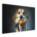 Canvas Print AI Beagle Dog - Portrait of a Animal With Three Balls in Its Mouth - Horizontal 150154 additionalThumb 2