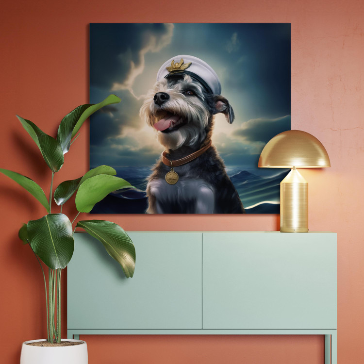 Canvas AI Dog Schnauzer - Portrait of a Fantasy Animal in the Role of a Sailor - Square 150254 additionalImage 5