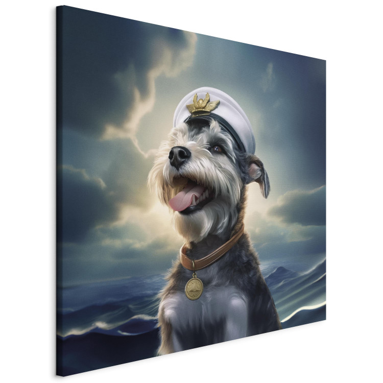 Canvas AI Dog Schnauzer - Portrait of a Fantasy Animal in the Role of a Sailor - Square 150254 additionalImage 2