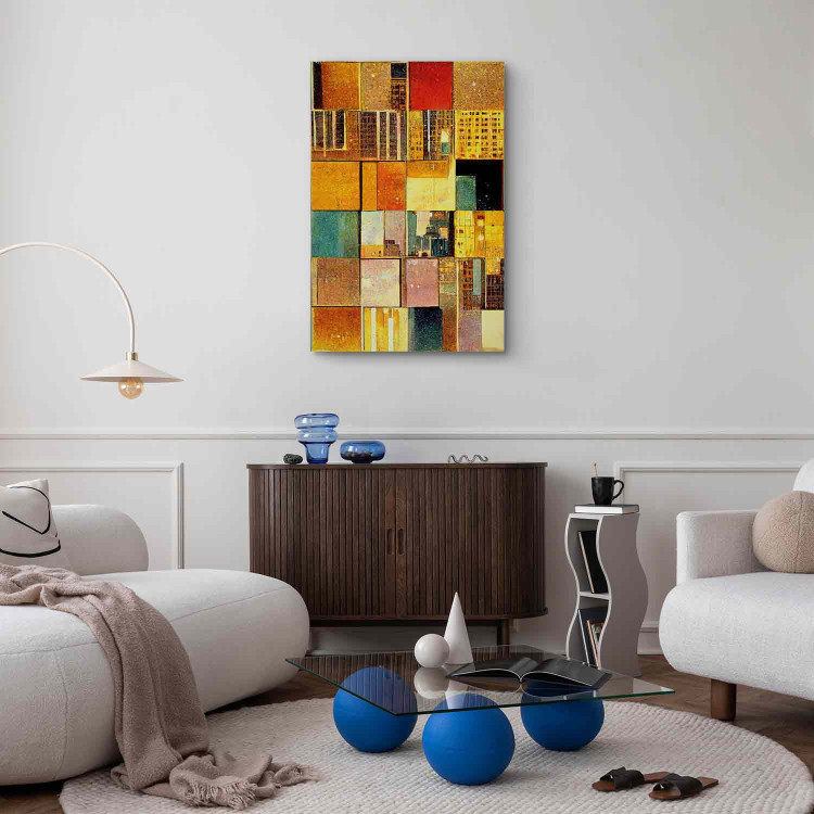 Canvas Print Abstract Squares - A Geometric Composition in Klimt’s Style 151054 additionalImage 9