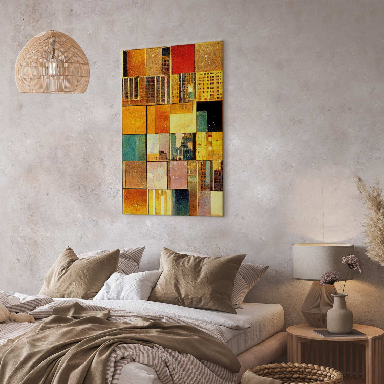 Canvas Print Abstract Squares - A Geometric Composition in Klimt’s Style 151054 additionalImage 4