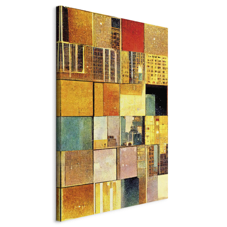 Canvas Print Abstract Squares - A Geometric Composition in Klimt’s Style 151054 additionalImage 2