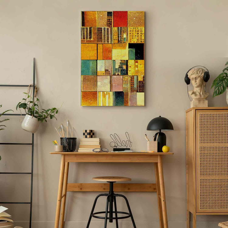Canvas Print Abstract Squares - A Geometric Composition in Klimt’s Style 151054 additionalImage 11