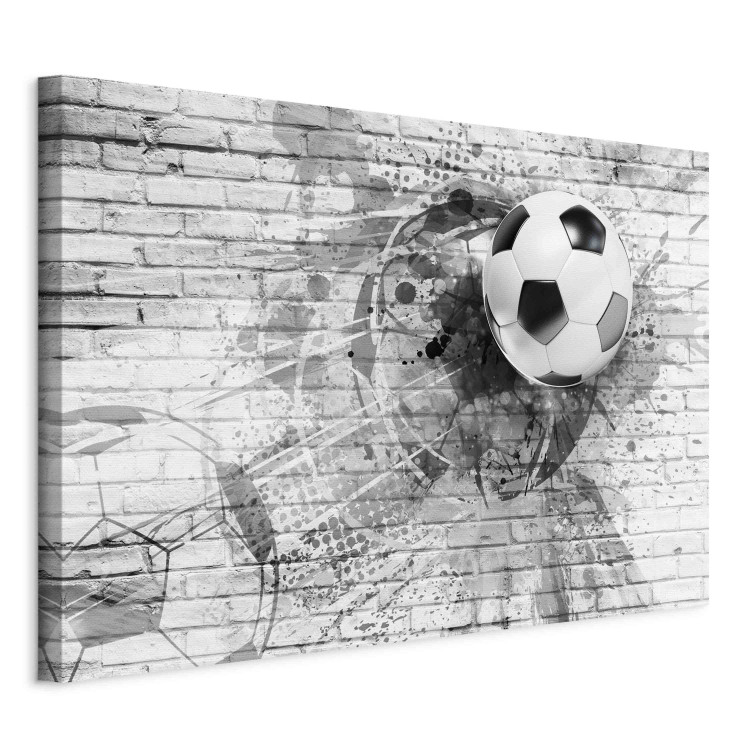 Large canvas print Dynamics of Soccer - A Speeding Ball Hitting a Brick Wall [Large Format] 151254 additionalImage 3