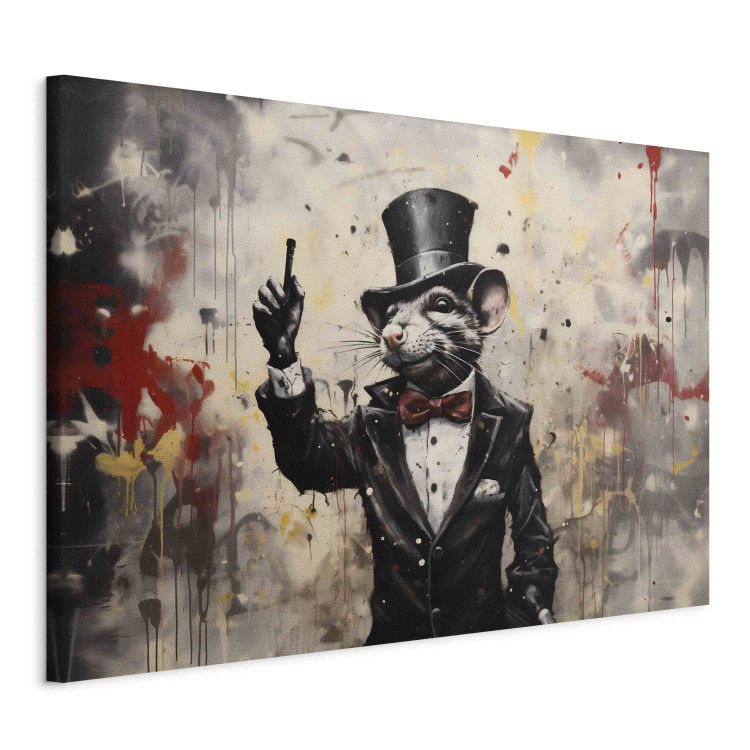 Canvas Print Rat in a Tailcoat - Graffiti Inspired by Banksy’s Work 151754 additionalImage 2