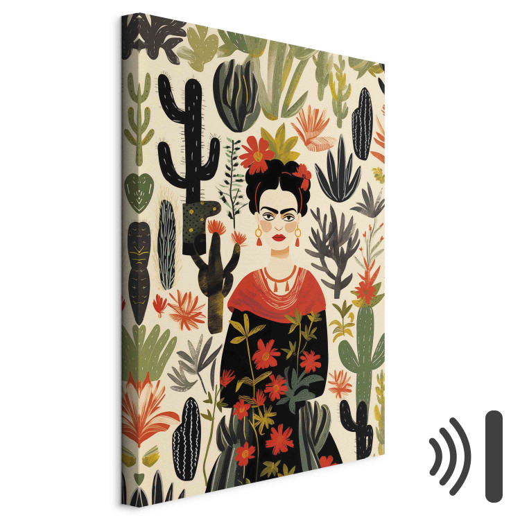Canvas Print Frida Kahlo - Portrait of the Artist Amid Desert Flora Full of Cacti 152254 additionalImage 8