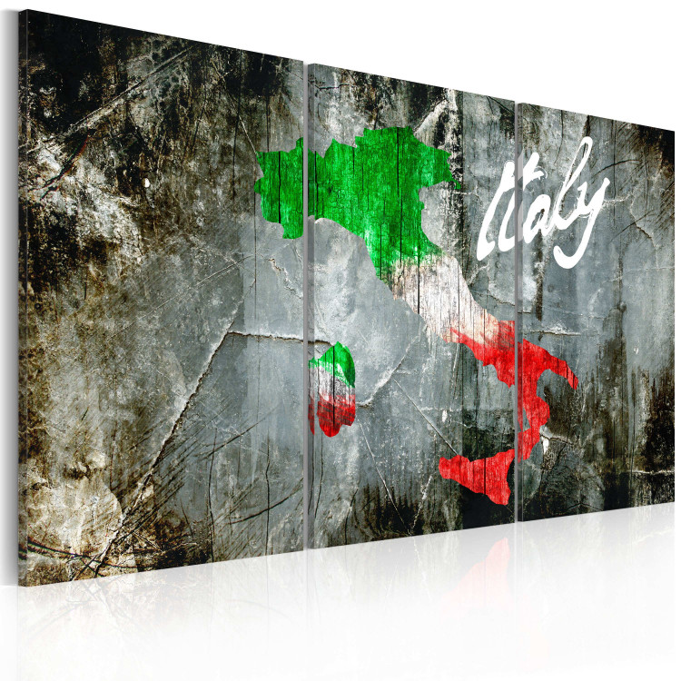 Canvas Art Print Artistic map of Italy - triptych 55354 additionalImage 2