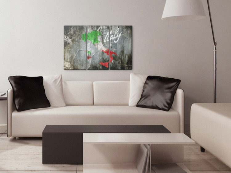 Canvas Art Print Artistic map of Italy - triptych 55354 additionalImage 3