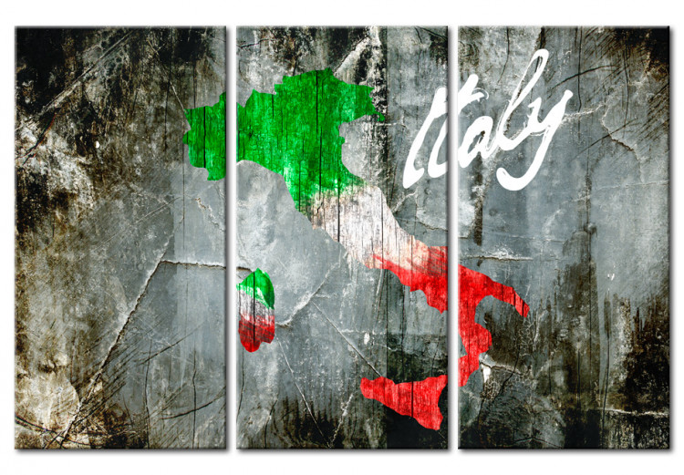 Canvas Art Print Artistic map of Italy - triptych 55354